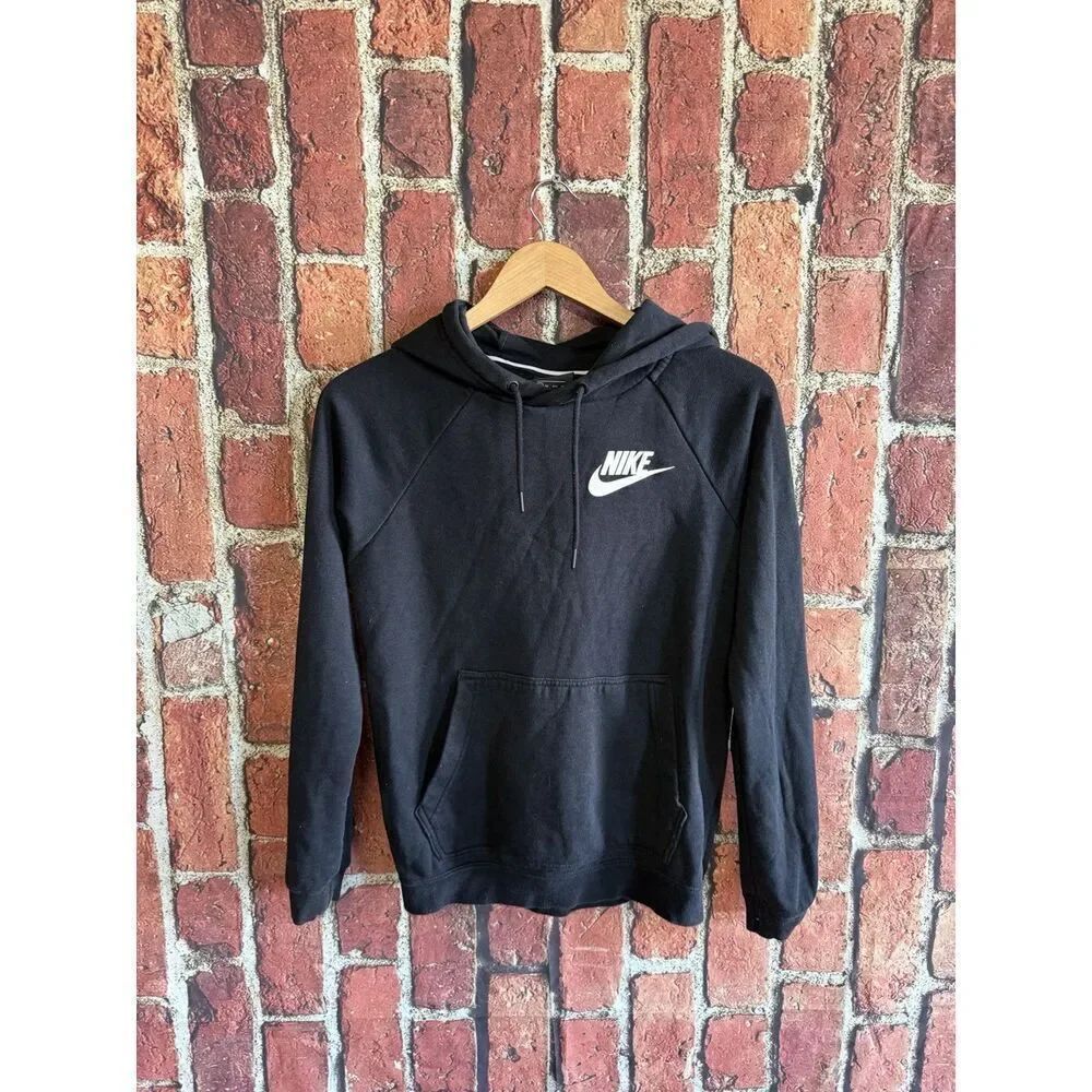 Nike Sportswear Womens Black Pullover Hooded Sweatshirt Size XS Athletic
